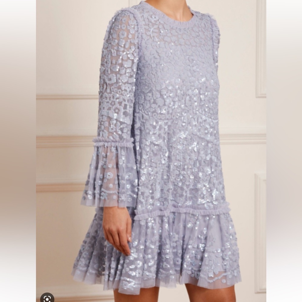 Needle and thread Annie sequin tiered mini dress size 4